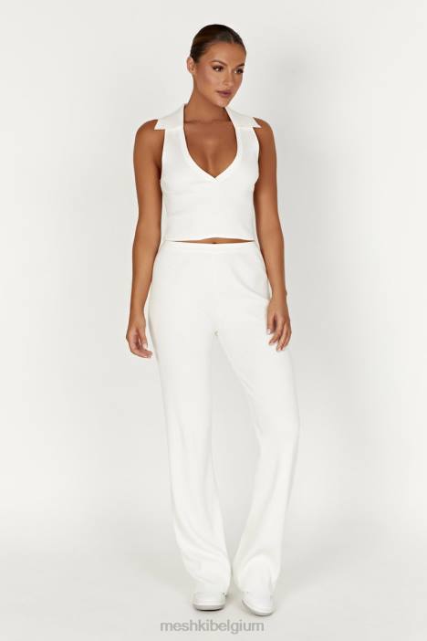 Gebreide tanktop met altvioolkraag Meshki wit N4JN929 kleding