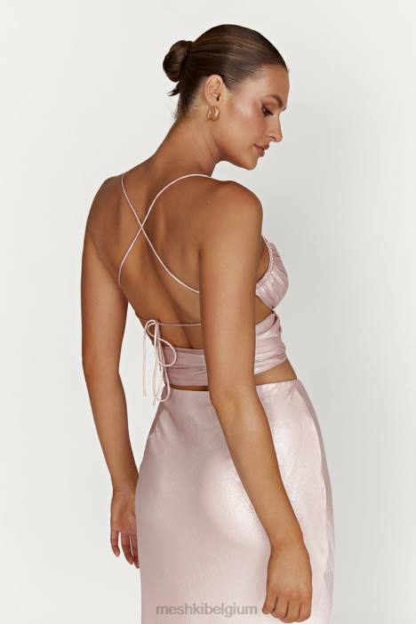 Georgie overslagtop met strik Meshki roze blos N4JN958 kleding