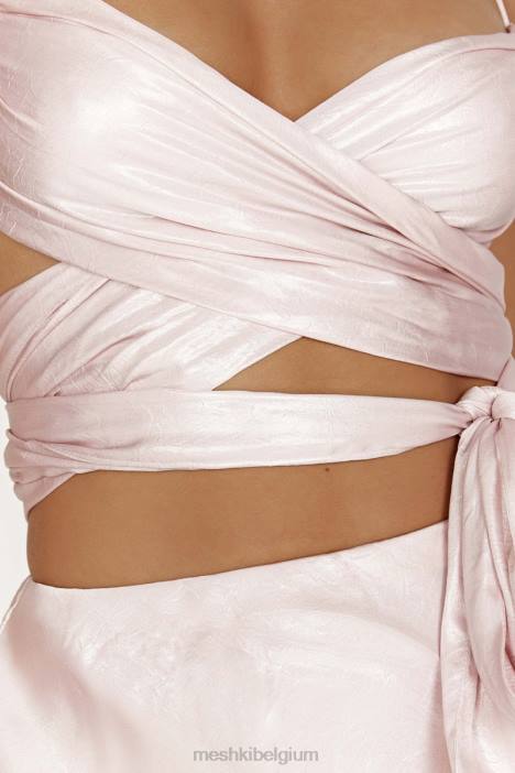 Georgie overslagtop met strik Meshki roze blos N4JN958 kleding