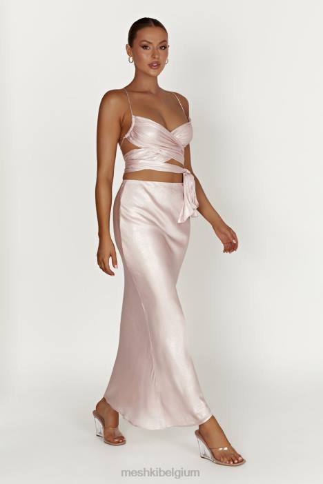 Georgie overslagtop met strik Meshki roze blos N4JN958 kleding