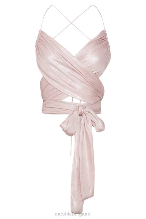 Georgie overslagtop met strik Meshki roze blos N4JN958 kleding