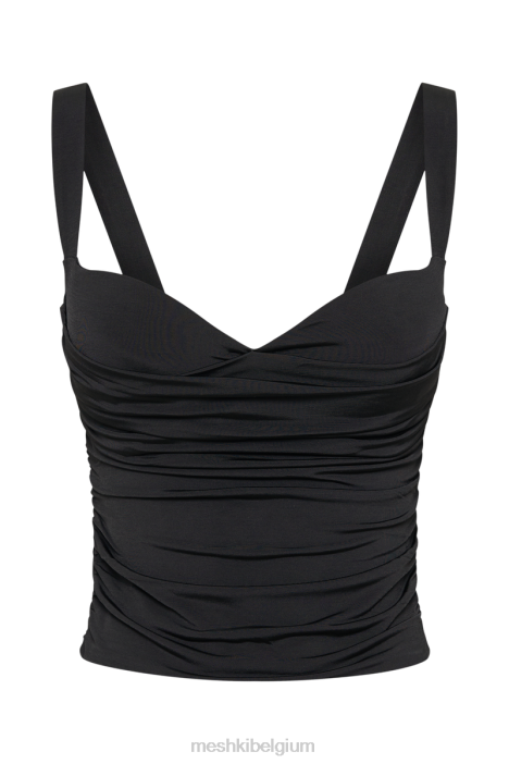 Hailey soepele lange lijn lieverdtop Meshki zwart N4JN1619 kleding