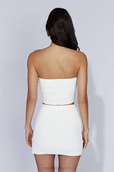 Jordan strapless gebreide top Meshki gebroken wit N4JN1039 kleding