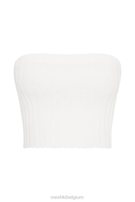 Jordan strapless gebreide top Meshki gebroken wit N4JN1039 kleding