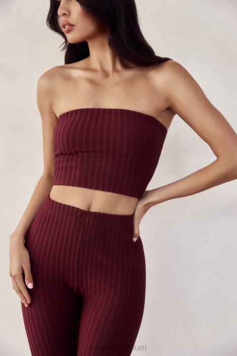 Jordan strapless gebreide top Meshki kersen chocolade N4JN1012 kleding