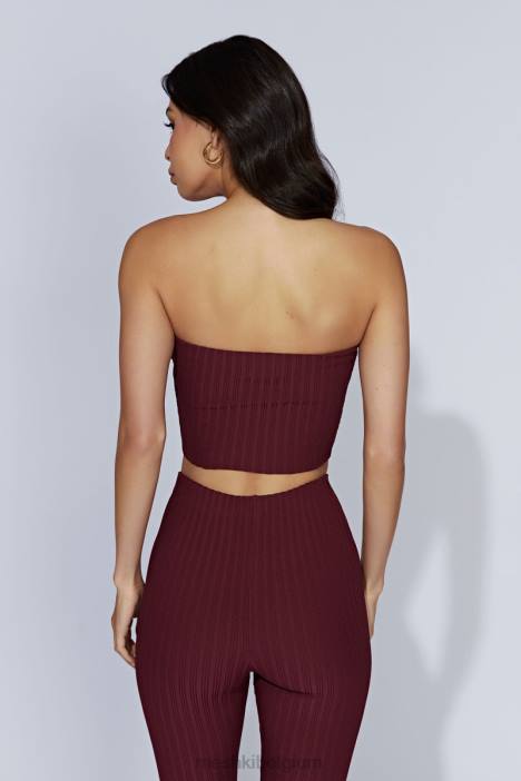 Jordan strapless gebreide top Meshki kersen chocolade N4JN1012 kleding