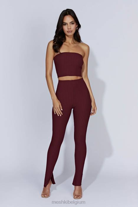 Jordan strapless gebreide top Meshki kersen chocolade N4JN1012 kleding