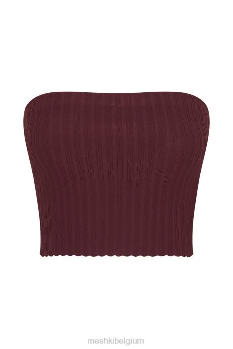 Jordan strapless gebreide top Meshki kersen chocolade N4JN1012 kleding