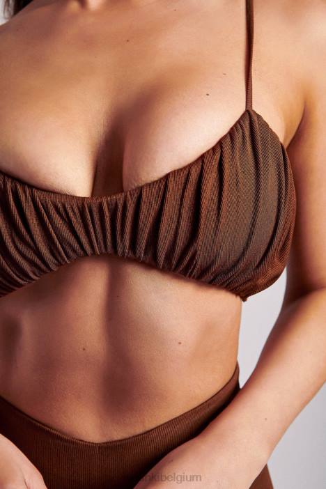 Jordan top met ruches aan de voorkant Meshki gember N4JN1195 kleding