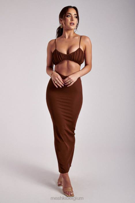 Jordan top met ruches aan de voorkant Meshki gember N4JN1195 kleding