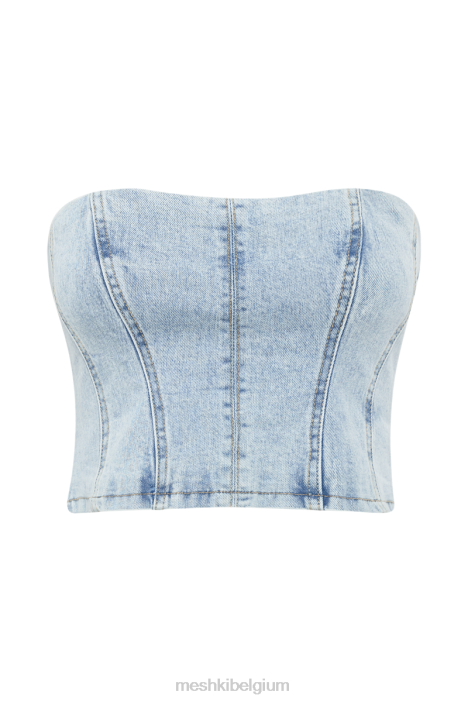 Jordana denim tubetopje Meshki lichtblauw N4JN814 kleding