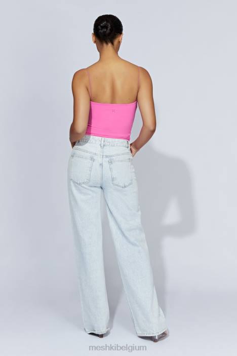 Kaitlyn lieverd top met dunne bandjes Meshki kauwgom roze N4JN977 kleding