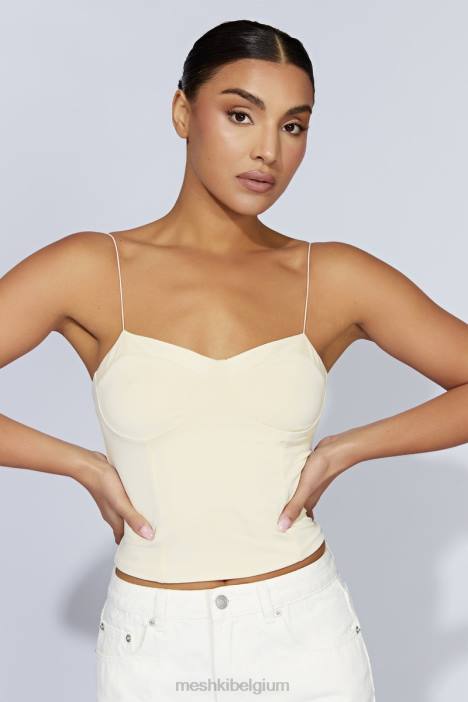Kaitlyn lieverd top met dunne bandjes Meshki room N4JN1159 kleding