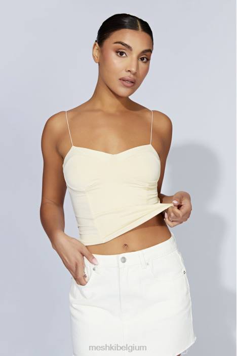 Kaitlyn lieverd top met dunne bandjes Meshki room N4JN1159 kleding