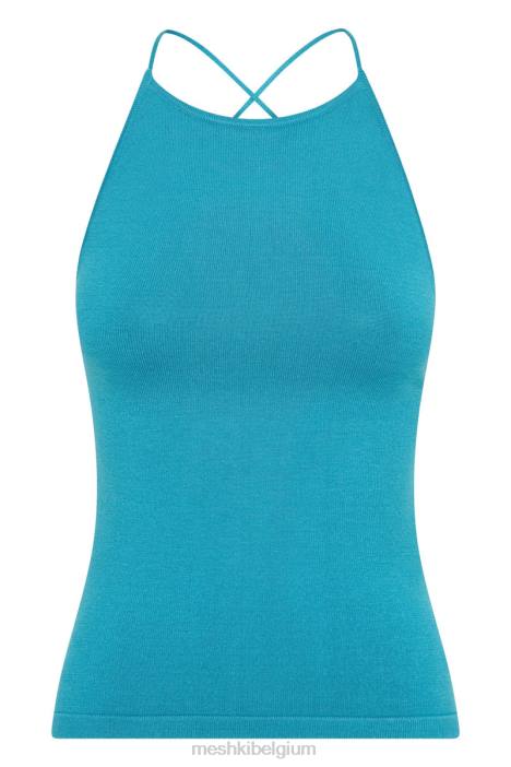 Kelly lange lijn top Meshki aquamarijn N4JN1024 kleding