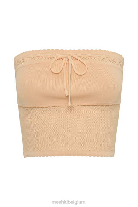 Kyra wafelgebreide tubetop Meshki abrikoos N4JN765 kleding