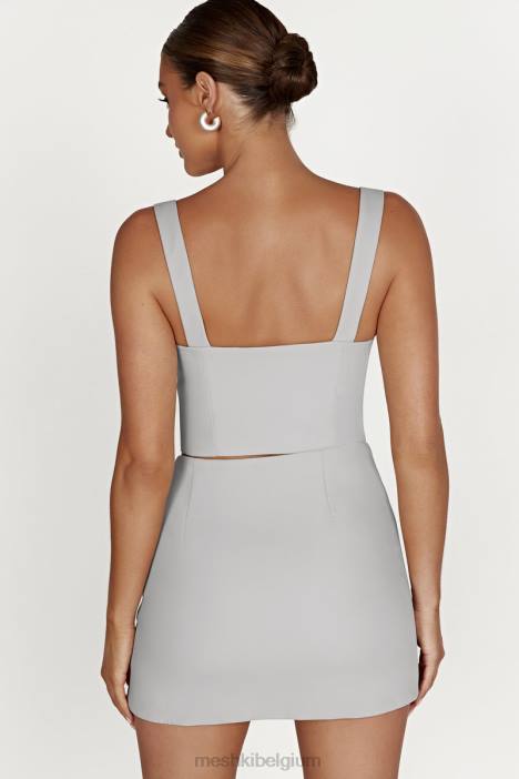 Lainey haak en oog top Meshki grijs N4JN1210 kleding