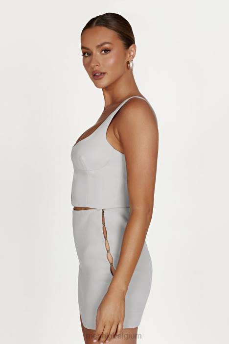 Lainey haak en oog top Meshki grijs N4JN1210 kleding