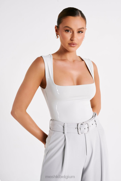 Lange top van gerecycled nylon van linley Meshki ijsgrijs N4JN775 kleding