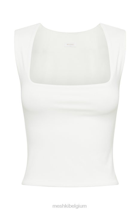 Lange top van gerecycled nylon van linley Meshki wit N4JN773 kleding