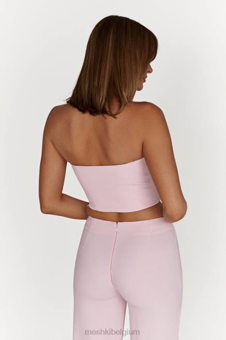 Lange top van saffraan Meshki roze blos N4JN1021 kleding