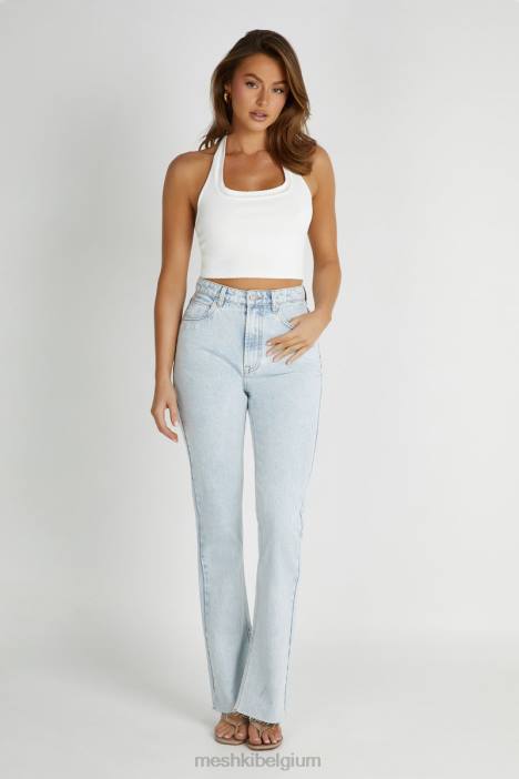 Layla pointelle gebreide top Meshki wit N4JN805 kleding