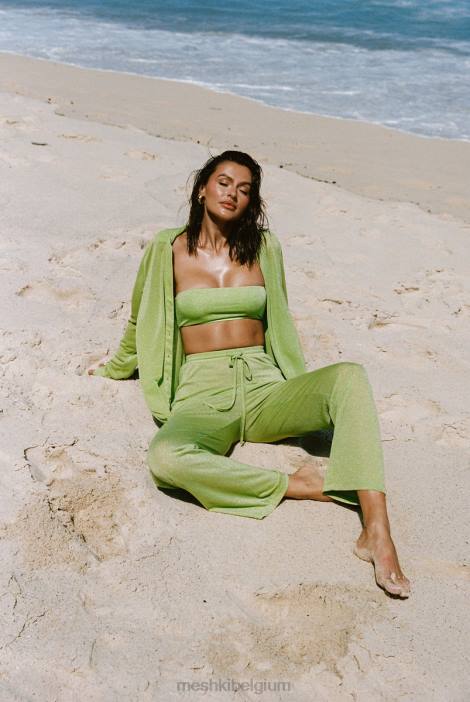 Lucille glanzende cover-up top Meshki limoen schittert N4JN1100 kleding