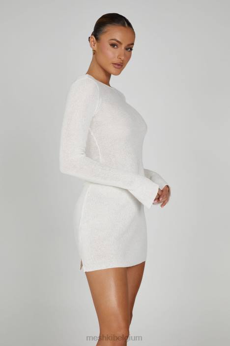 Maribelle gebreide top met lange mouwen Meshki wit N4JN815 kleding