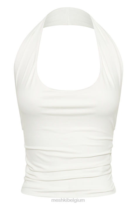 Marie gerecycled nylon haltertopje Meshki wit N4JN853 kleding
