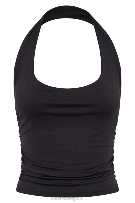Marie gerecycled nylon haltertopje Meshki zwart N4JN861 kleding