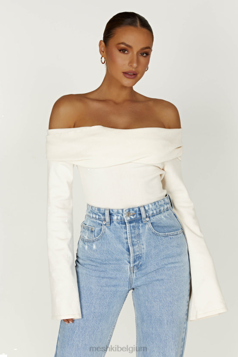 Marlisa off-shoulder twisttop Meshki ivoor N4JN840 kleding