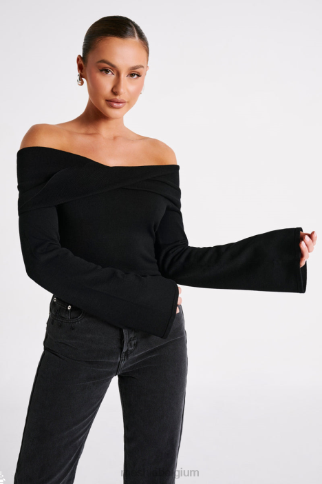 Marlisa off-shoulder twisttop Meshki zwart N4JN768 kleding