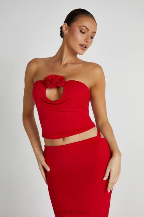 Megan strapless roze top Meshki rood N4JN791 kleding