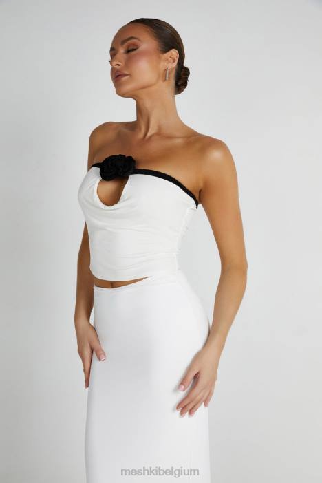 Megan strapless roze top Meshki zwart wit N4JN798 kleding