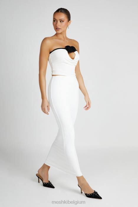 Megan strapless roze top Meshki zwart wit N4JN798 kleding