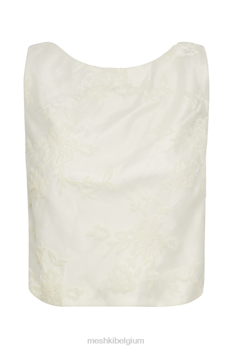 Mona Burnout fluwelen kap aan de achterkant Meshki wit N4JN841 kleding