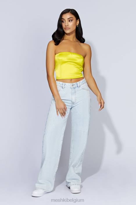 Monique satijnen tubetop Meshki fris groen N4JN1090 kleding