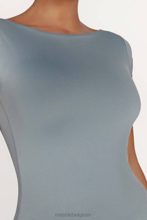 Reyna gerecyclede nylon longline top Meshki lichte houtskool N4JN849 kleding