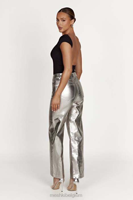 Reyna gerecyclede nylon longline top Meshki zwart N4JN828 kleding