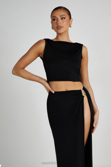 Suri slinky kap terug top Meshki zwart N4JN789 kleding