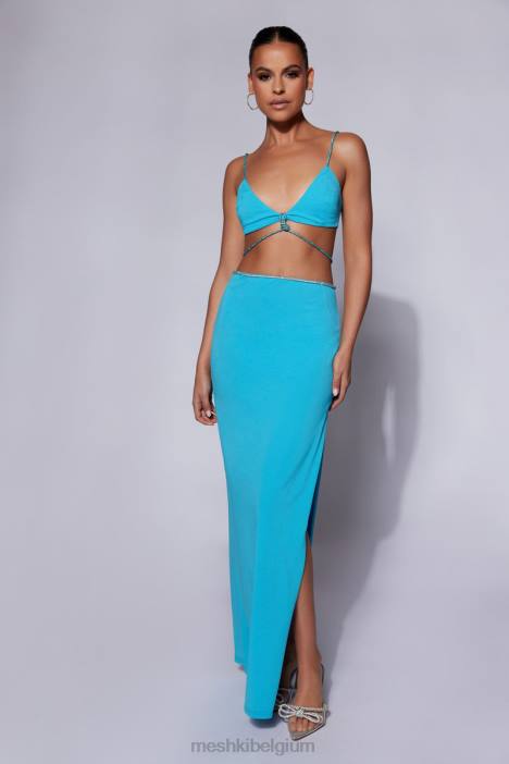 Sweeney bralettetopje met diamanten Meshki cyaan blauw N4JN1110 kleding