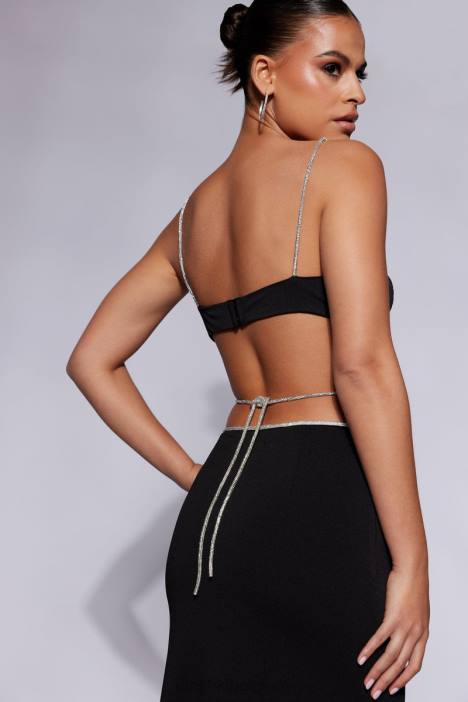 Sweeney bralettetopje met diamanten Meshki zwart N4JN1097 kleding