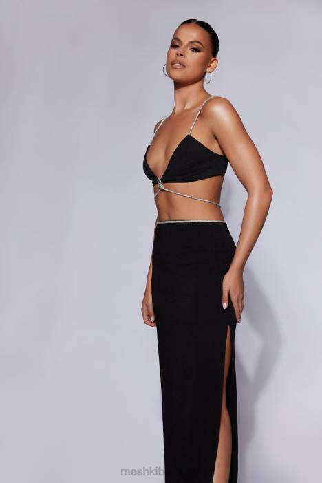 Sweeney bralettetopje met diamanten Meshki zwart N4JN1097 kleding