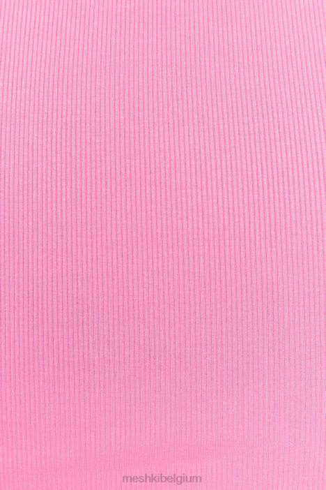 Zanna geribbelde tanktop Meshki kauwgom roze N4JN1123 kleding