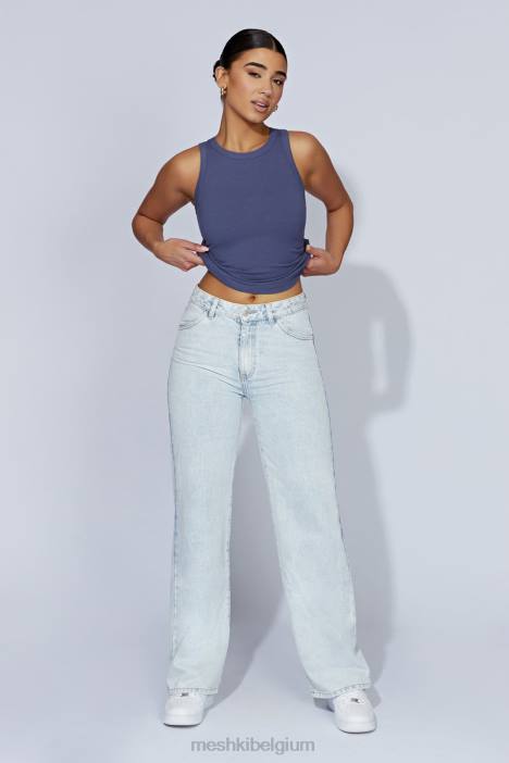 Zanna geribbelde tanktop Meshki middernacht marine N4JN986 kleding