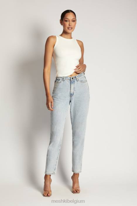 Zanna geribbelde tanktop Meshki wit N4JN863 kleding