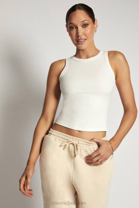 Zanna geribbelde tanktop Meshki wit N4JN863 kleding