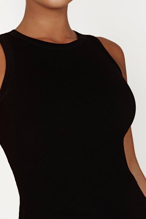 Zanna geribbelde tanktop Meshki zwart N4JN908 kleding