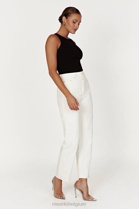 Zanna geribbelde tanktop Meshki zwart N4JN908 kleding