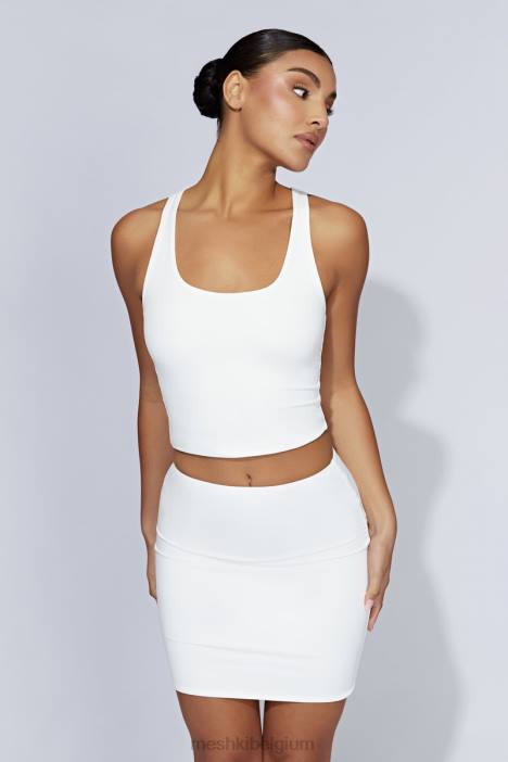 alyssa racer achterkant Meshki wit N4JN1166 kleding